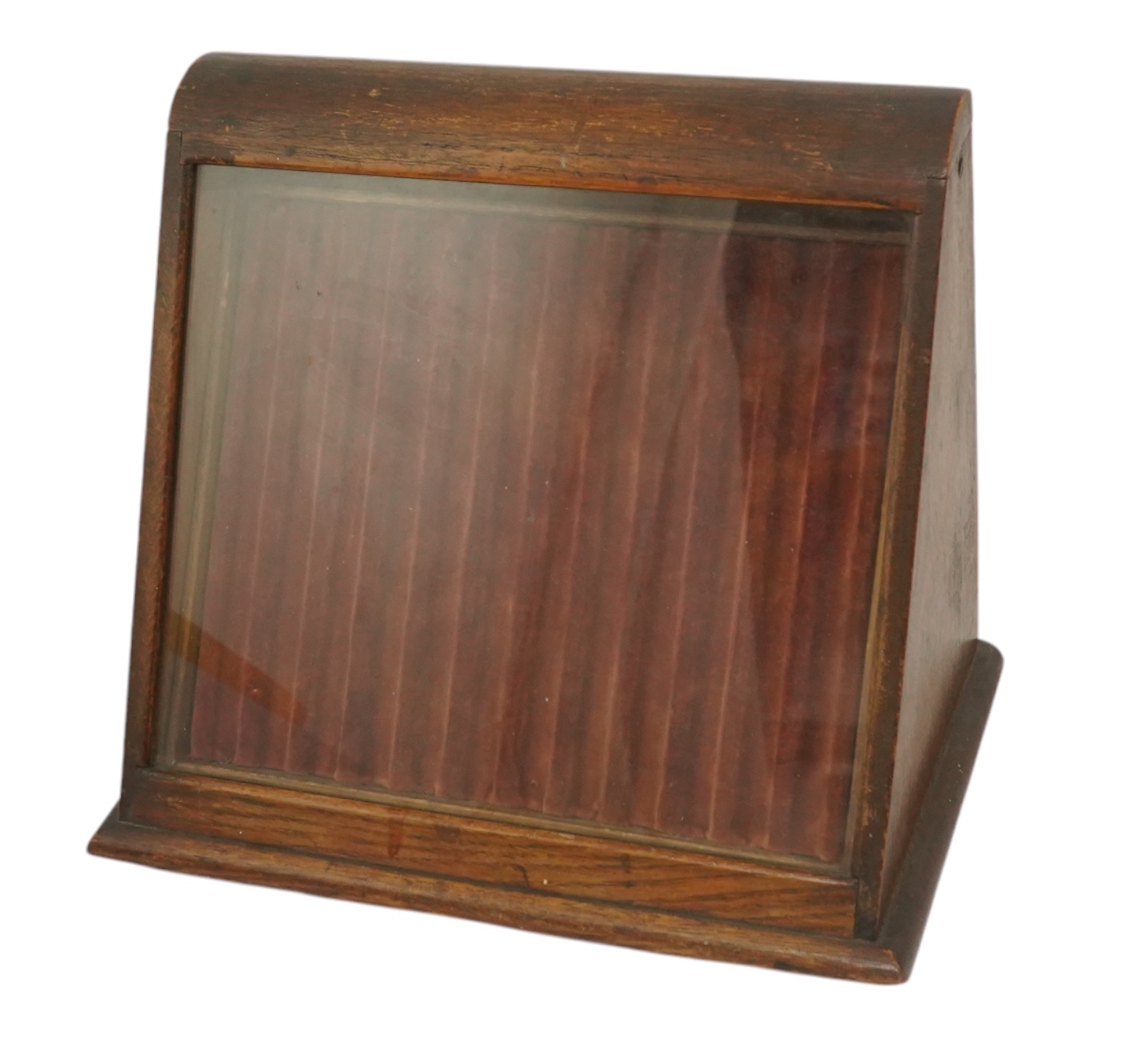 A vintage shop / desk top pen display case with removable tray for twelve pens